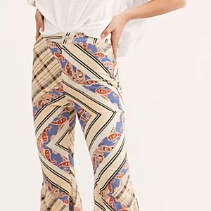Free People Multicolor Patterned Flare Jeans